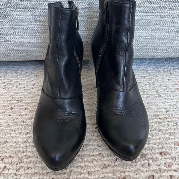 Paul Green black leather high heel booties - Picture 10 of 11